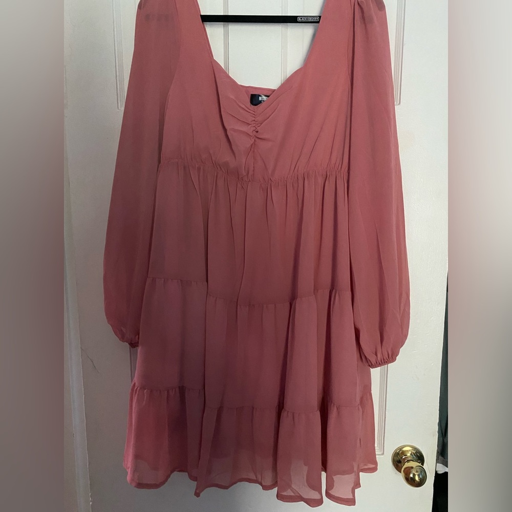Missguided Pink Maternity Long Sleeve Dress